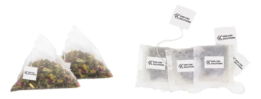 Typische Produkte und Gebinde für Verpackungsmaschine für dreieckige Teebeutel aus Nylon