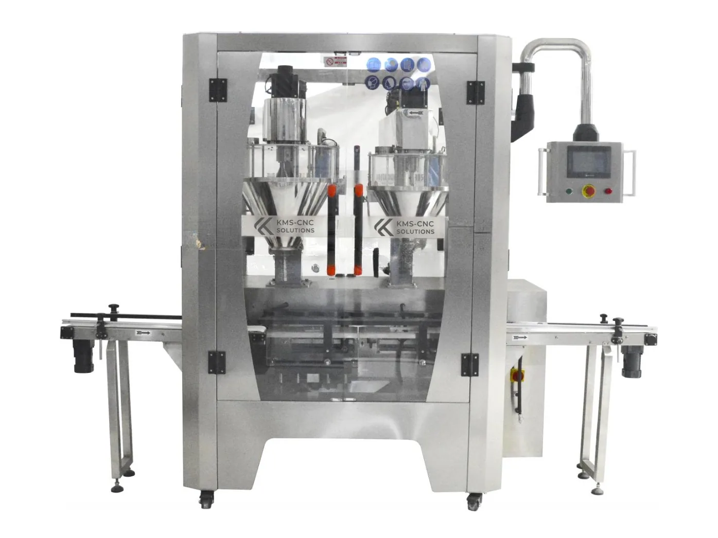 Automatische Doppelkopf-Pulverabfüllmaschine mit Wiegekontrolle – Füllt ultrafeine Pulver in Dosen, Flaschen oder Fässer, mit Wiegesignal-Rückmeldung