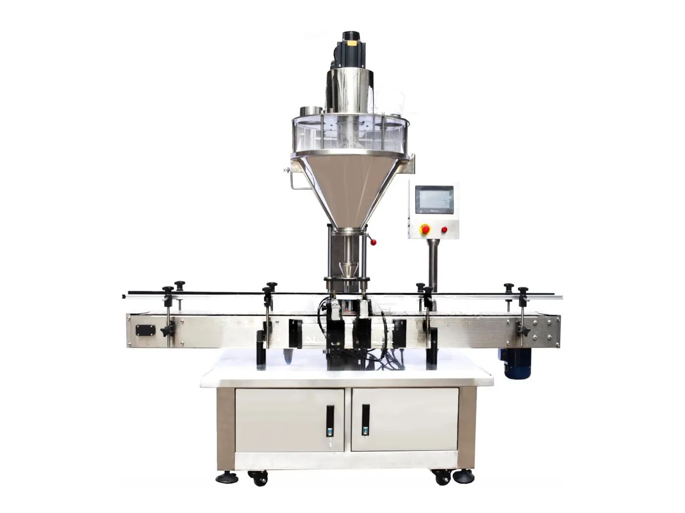 Automatische Einkopf-Pulverabfüllmaschine – Füllt Milch-, Protein- und Kakaopulver automatisch ab, mit automatischer Fehlerkorrektur