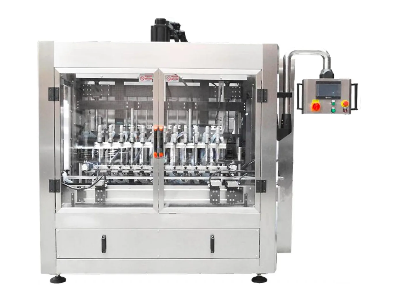 Flüssigkeitsabfüllmaschine mit Servokolben – Servogesteuerte Kolbenfüllung viskoser Produkte, optional mit Zuführpumpe und Materialzufuhr