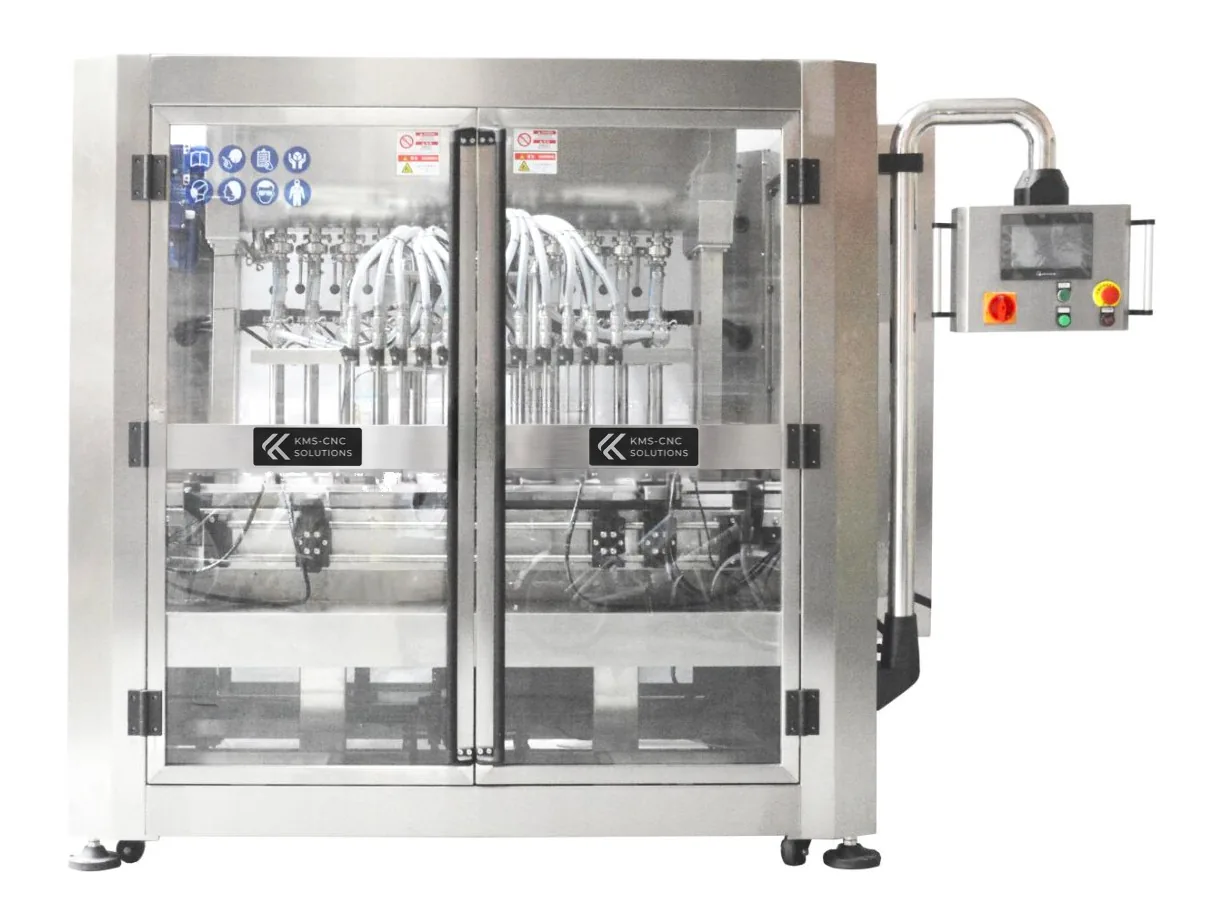 Kolben-Flüssigkeitsabfüllmaschine mit digitaler Füllmengeneingabe – Mehrköpfige Kolbenfüllung viskoser Produkte, Füllmenge per Zahleneingabe einstellbar