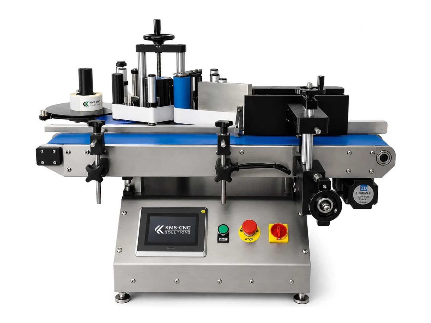 Tisch-Etikettiermaschine für runde Flaschen – Platzsparendes Tischgerät für runde Flaschen und Dosen, arbeitet nach Einstellung automatisch
